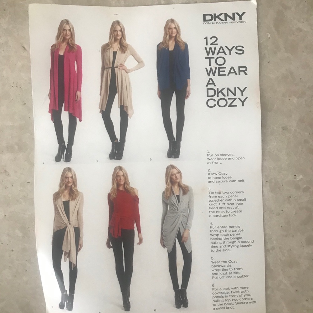 DKNY Cozy Sweater Black Size Large wear 12 ways